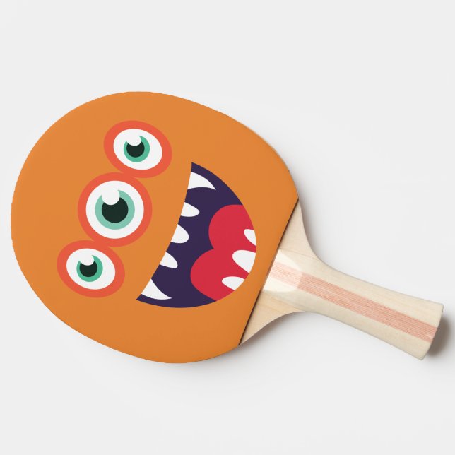 Funny Three-Eyed  Cute Monster. Ping Pong Paddle (Side)