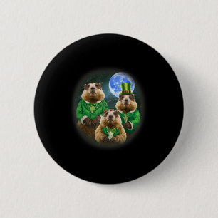 Funny Three Groundhog Moon 3 Groundhog Head St Pat 6 Cm Round Badge