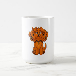 Funny Three Headed Cartoon Dog Graphic Kid T-Shirt Coffee Mug