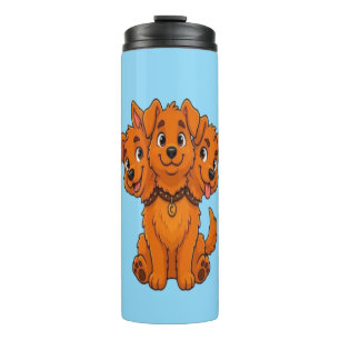 Funny Three Headed Cartoon Dog Graphic Kid T-Shirt Thermal Tumbler