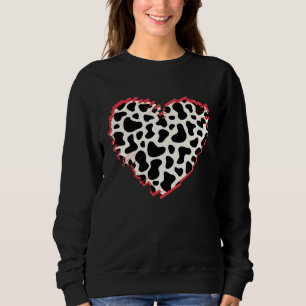 Funny three Hearts Cow Pattern for Cow Lover-valen Sweatshirt