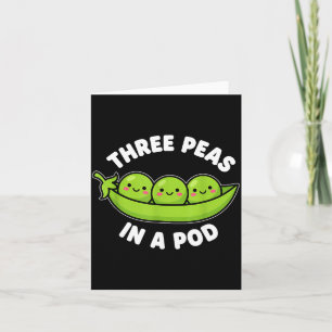 Funny Three Peas In A D Cute Kawaii Card