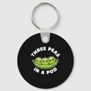 Funny Three Peas In A D Cute Kawaii  Key Ring