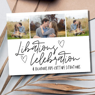 Funny Three Photo Wedding Save the Date Announcement Postcard