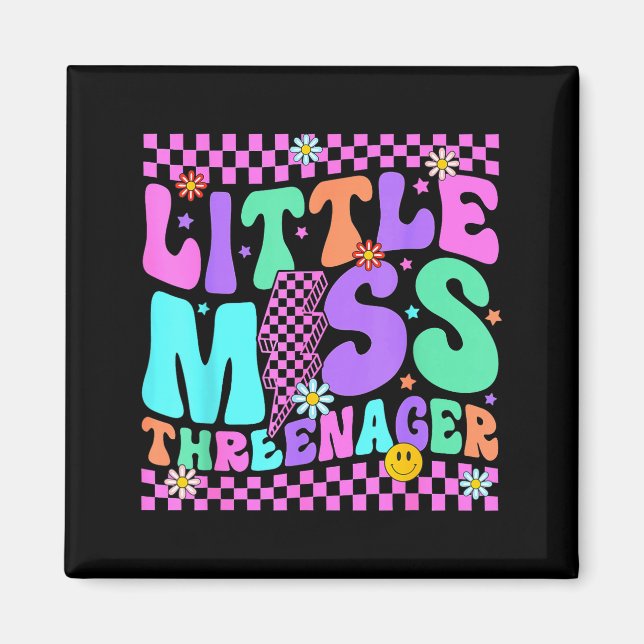 Funny Threenager Happy 3rd Bday Party 3 Years Old  Magnet (Front)