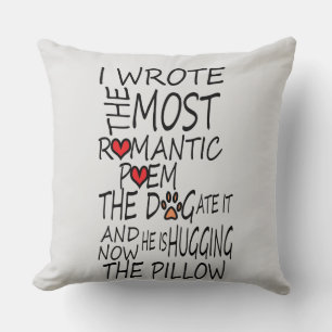 Funny throw pillow for dog lovers