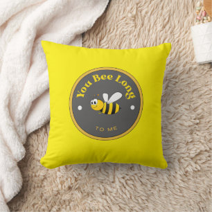 FUNNY! Throw Pillow- You Bee Long to Me - Bee Cushion