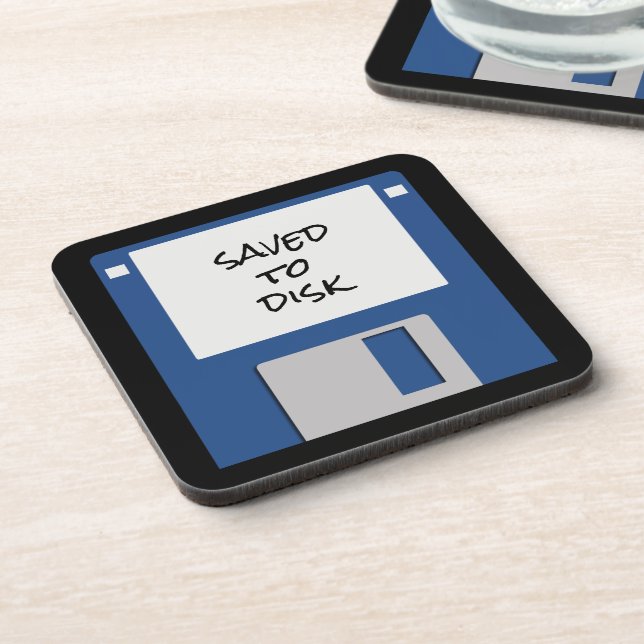 Funny Throwback Computer Floppy Disc Coaster (Left Side)
