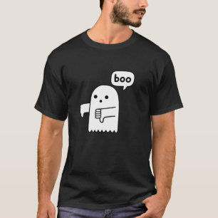 Funny Thumbs Down Ghost Screaming Boo Disapproval  T-Shirt