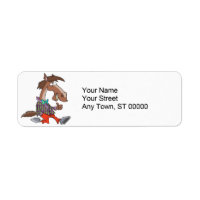 funny thumbs up nerdy horse cartoon
