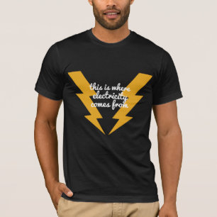 Funny Thunder and Lightning Shirt   Cotton T-shirt