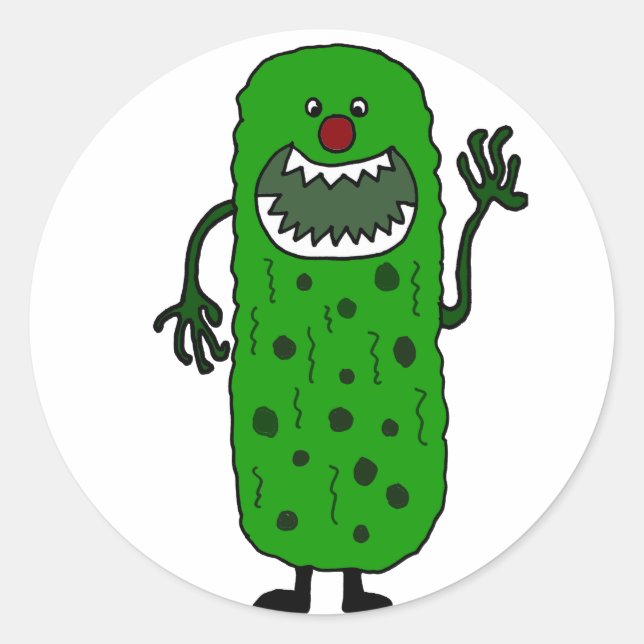 Funny Tickle Monster Cartoon Classic Round Sticker (Front)