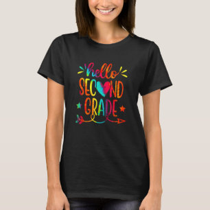 Funny Tie Dye Hello Second 2nd Grade Teacher First T-Shirt