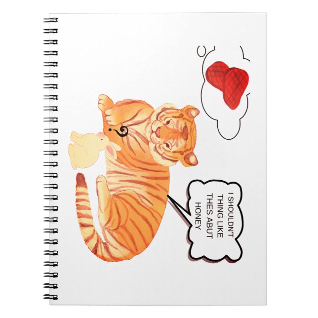 Funny Tiger & Bunny Dilemma – Cute Animal Comic De Notebook (Front)