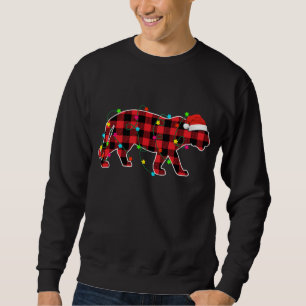 Funny Tiger Christmas Tree Red Plaid Xmas Animals Sweatshirt