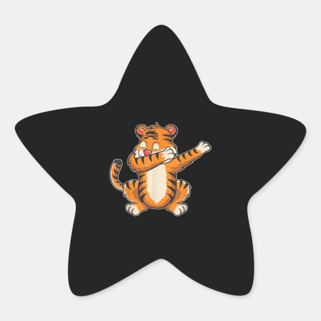 Funny Tiger Dab  - Dabbing Tiger T - Tiger Star Sticker (Front)