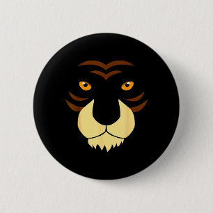 Funny Tiger Face Easy Animal Halloween Costume 6 Cm Round Badge