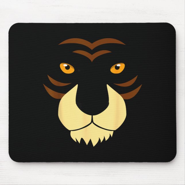 Funny Tiger Face Easy Animal Halloween Costume Mouse Pad (Front)