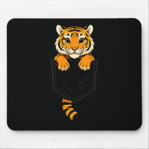 Funny Tiger Peeking In Pocket Animal Lover Men Wom Mouse Pad