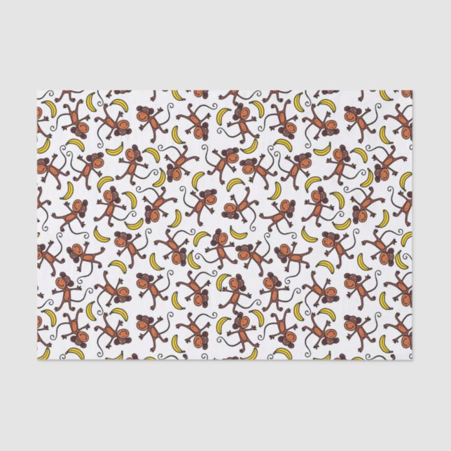 funny tiled monkey lovers tissue paper (Front)