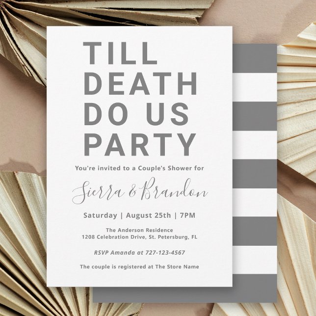 Funny Till Death Do Us Party Couple's Shower Invitation (Creator Uploaded)