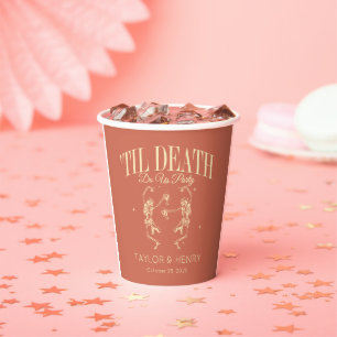 Funny Till Death Do Us Party Wedding Paper Cups