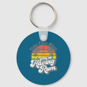 Funny Time Flies When You're Having Rum Beach Cute Key Ring