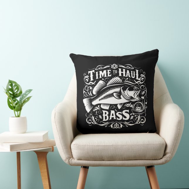 Funny Time to Haul Bass Fishing Boat Cushion (Chair)