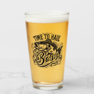 Funny Time to Haul Bass Fishing Glass