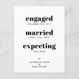 Funny Timeline Pregnancy Announcement One Photo Postcard