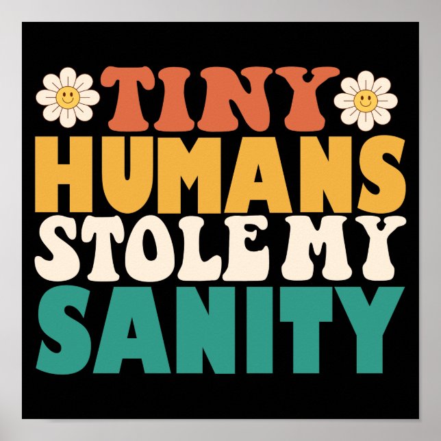 Funny Tiny Humans Stole My Sanity Poster (Front)