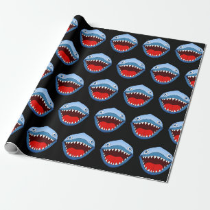 Funny Tiny Shark White Sharp Teeth Wrapping Paper