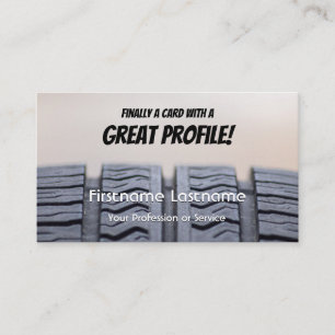 Funny tire fitter and wheel expert tuning business business card