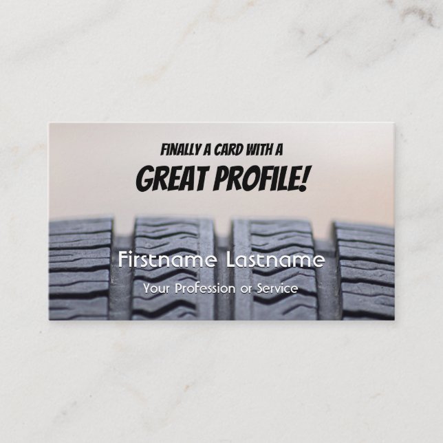 Funny tire fitter and wheel expert tuning business business card (Front)