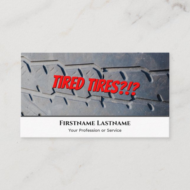Funny tire fitter and wheel expert tuning business business card (Front)