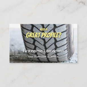 Funny tire fitter and wheel expert tuning business card