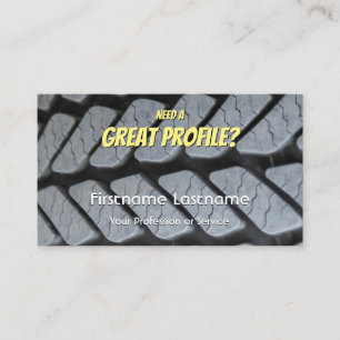 Funny tire fitter and wheel expert tuning business card