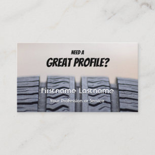 Funny tire fitter and wheel expert tuning business card