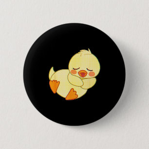 Funny Tired As Duck I Love Cute Ducklings Quote Gi 6 Cm Round Badge