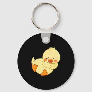 Funny Tired As Duck I Love Cute Ducklings Quote Gi Key Ring
