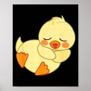 Funny Tired As Duck I Love Cute Ducklings Quote Gi Poster