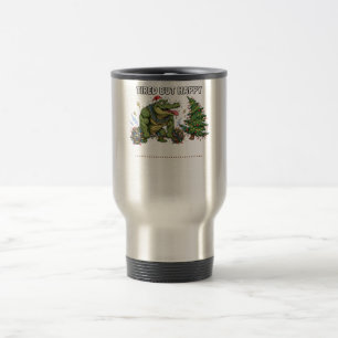Funny Tired But Happy Crocodile Gym Shirt Travel Mug