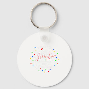 Funny Tired Jingle Lights Christmas Key Ring