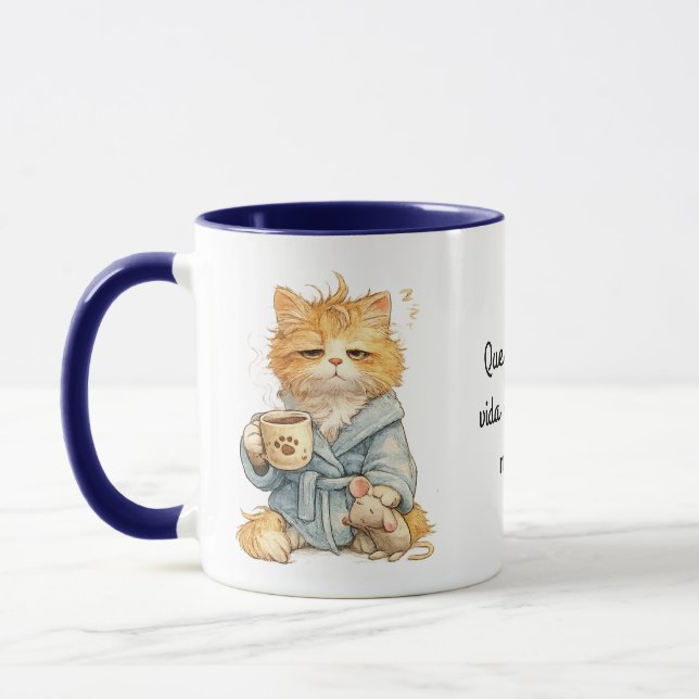Funny Tired Orange Cat Coffee Mug Custom Name Quot (Left)