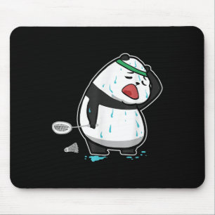 Funny Tired Panda Playing Badminton Mouse Pad