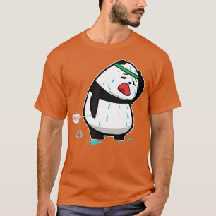 Funny Tired Panda Playing Badminton T-Shirt