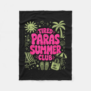Funny tired parents summer club vacation chaos fleece blanket