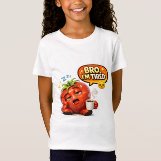 Funny Tired Tomato Bro I'm Tired Cute Sleepy Carto T-Shirt
