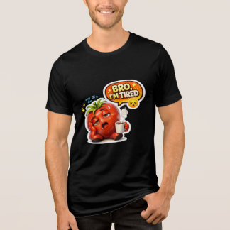 Funny Tired Tomato Bro I'm Tired Cute Sleepy Carto Tri-Blend Shirt