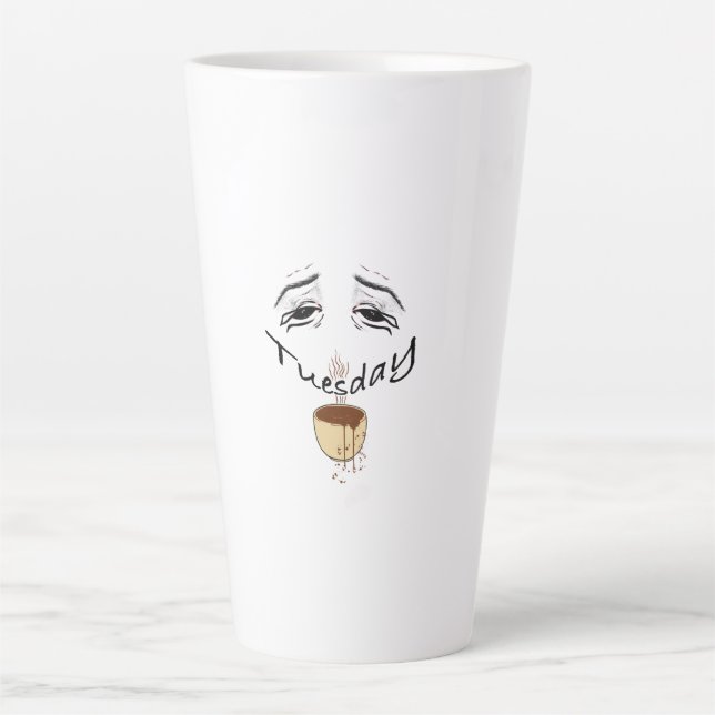 Funny Tired Tuesday Coffee Mug - Exhausted Morning (Front)